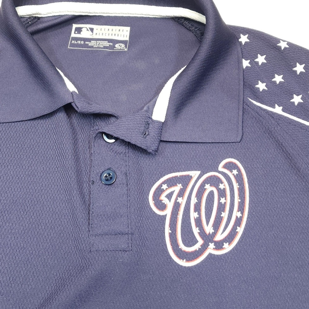 Washington Nationals Shirt Mens XL Blue MLB Baseball Polo Stars True Fan USA - Picture 3 of 13